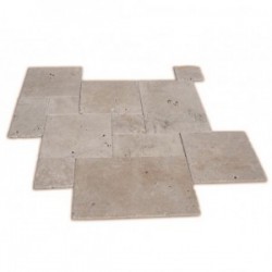 Dalle Travertin Turc Opus 4 formats 30 mm mix (beige nuancé) 1er choix