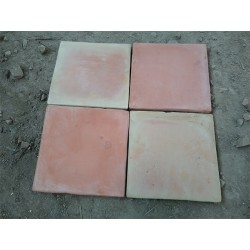 Carrelage Tomette Moulé Main Paille rosé 20x20x2 cm