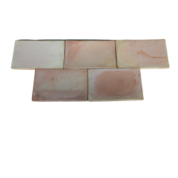 Carrelage Moulé Main Paille rosé 42x28x2 cm