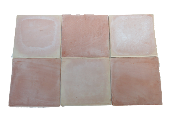 Carrelage Tomette Moulé Main Paille rosé 30x30x2 cm | carrelage pierre naturelle