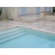 Margelle de piscine angle rentrant en Travertin Turc 450x450x30mm MIX (beige nuancé)
