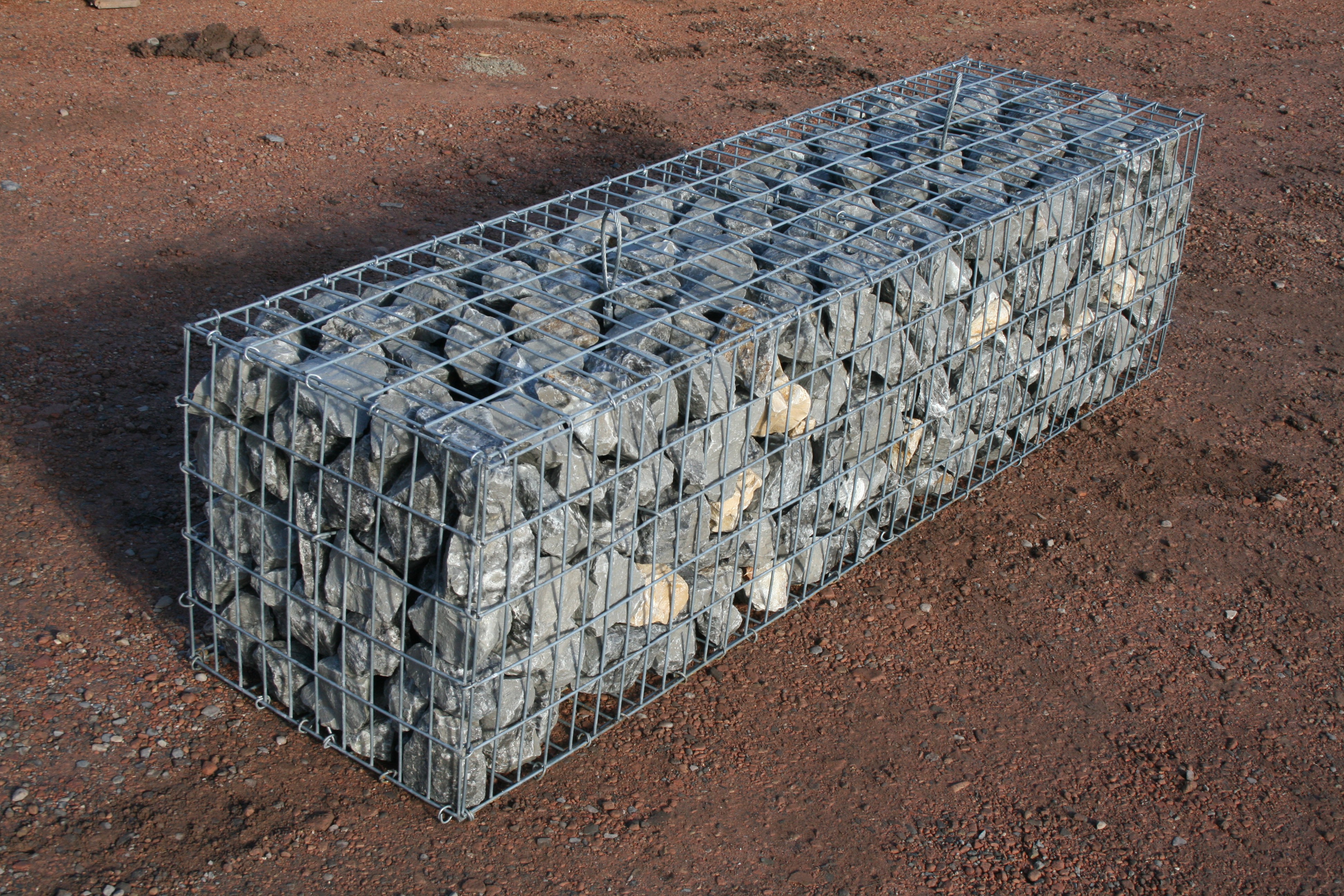 Gabion 2x0.5x0.5 m pré-rempli Calcaire Gris