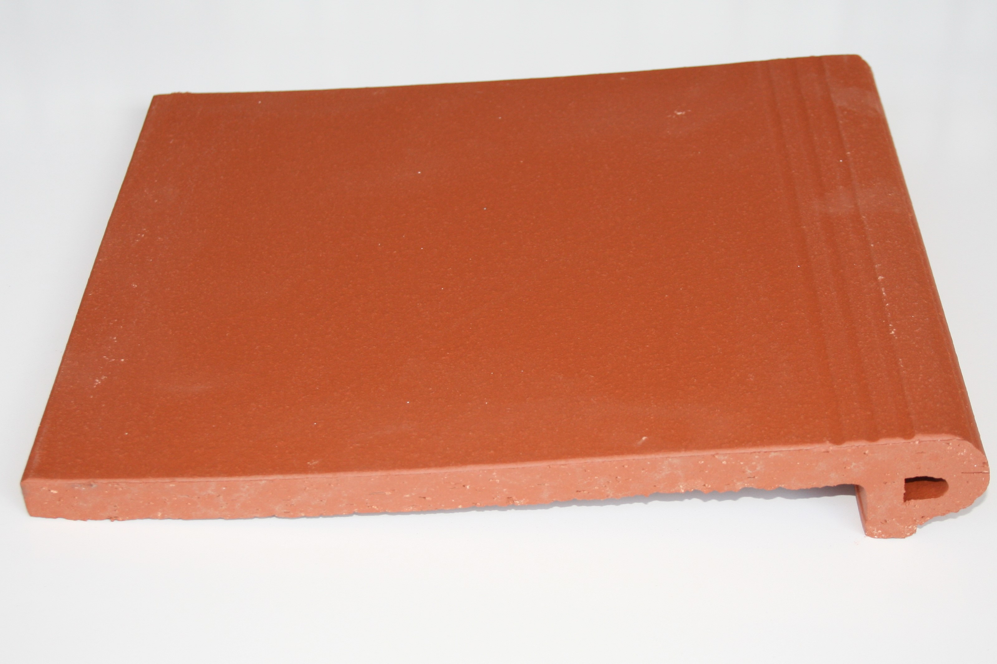 Nez de marche terre cuite rouge 27x31 cm lisse