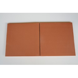 Carreaux terre cuite lisse saumon foncé 35.5x35.5x1.6 cm bords arrondis