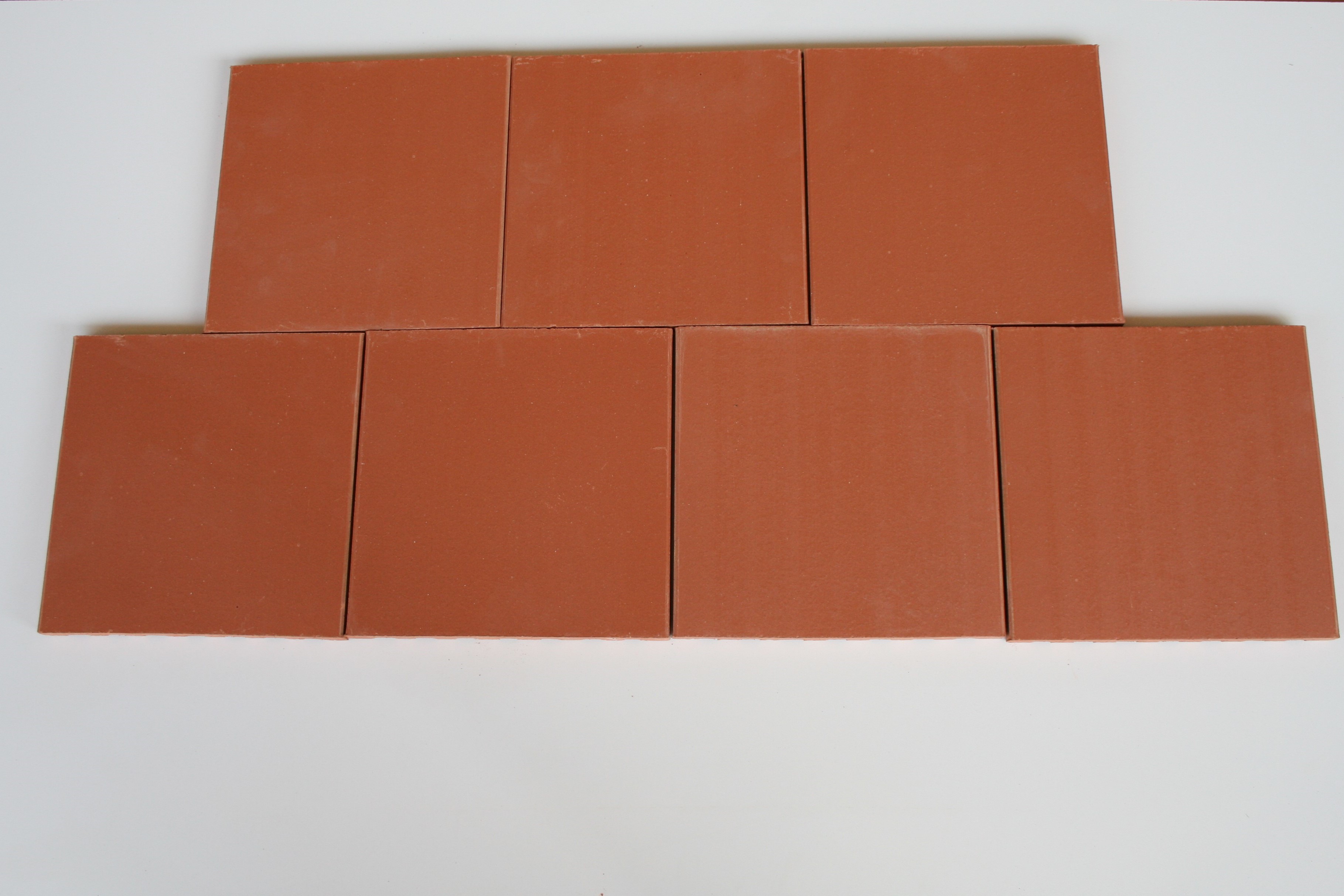 Carreaux terre cuite lisse saumon 20x20x1.4 cm | Carrelage pierre naturelle