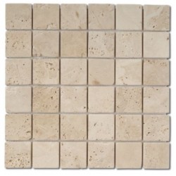 Mosaïque en Travertin Turc 50x50x10mm MIX (beige nuancé) 1er choix