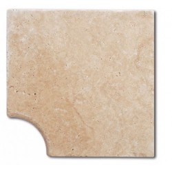 Margelle de piscine angle rentrant en Travertin Turc 450x450x30mm MIX (beige nuancé)