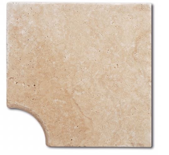 Margelle de piscine angle rentrant en Travertin Turc 450x450x30mm MIX (beige nuancé)