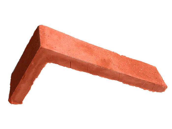 Equerre de Parement arrachée rosé rouge 22x11x5cm ép.1,5cm