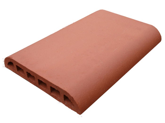 Chaperon arrondi terre cuite lisse 40x28x5 cm Rosé-Rouge